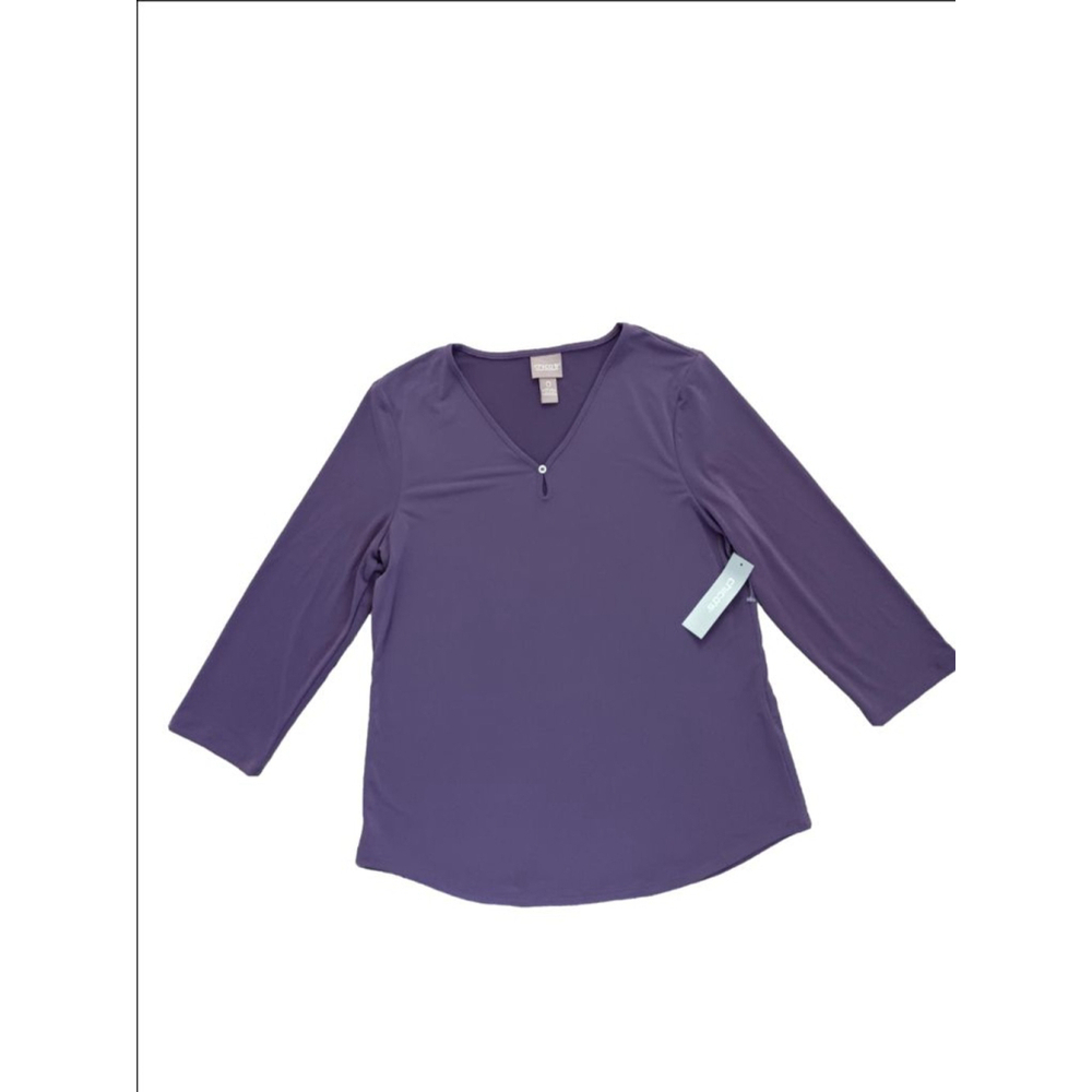 Women's Chico's Top Size 0 Purple 3/4 Sleeve